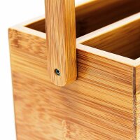 relaxdays Schreibtisch-Organizer braun Bambus 4 Fächer 25,0 x 11,5 x 20,0 cm