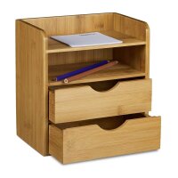 relaxdays Schreibtisch-Organizer braun Bambus 2...