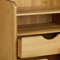 relaxdays Schreibtisch-Organizer braun Bambus 2 Schubladen, 2 Ablagen Fächer 20,0 x 13,0 x 21,0 cm