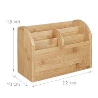 relaxdays Schreibtisch-Organizer braun Bambus 5...