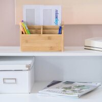 relaxdays Schreibtisch-Organizer braun Bambus 5 Fächer 22,0 x 10,0 x 15,0 cm  ( 10020337_0 )