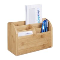 relaxdays Schreibtisch-Organizer braun Bambus 5 Fächer 22,0 x 10,0 x 15,0 cm  ( 10020337_0 )