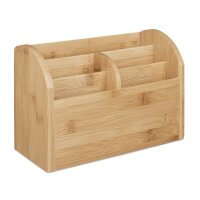 relaxdays Schreibtisch-Organizer braun Bambus 5 Fächer 22,0 x 10,0 x 15,0 cm  ( 10020337_0 )