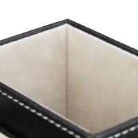 relaxdays Schreibtisch-Organizer schwarz Lederimitat 4 Fächer 18,0 x 12,0 x 10,0 cm
