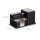 relaxdays Schreibtisch-Organizer schwarz Lederimitat 4 Fächer 18,0 x 12,0 x 10,0 cm