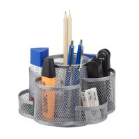 relaxdays Schreibtisch-Organizer silber Metall 7...