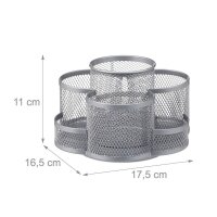 relaxdays Schreibtisch-Organizer silber Metall 7...