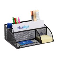 relaxdays Schreibtisch-Organizer schwarz Metall 5...