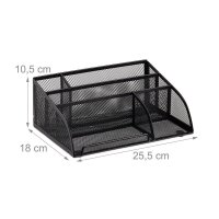 relaxdays Schreibtisch-Organizer schwarz Metall 5...