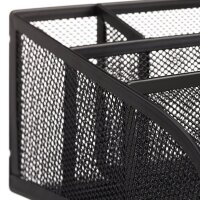 relaxdays Schreibtisch-Organizer schwarz Metall 5 Fächer 25,5 x 18,0 x 10,5 cm