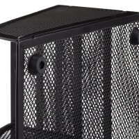 relaxdays Schreibtisch-Organizer schwarz Metall 5 Fächer 25,5 x 18,0 x 10,5 cm