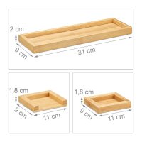 relaxdays Schreibtisch-Organizer braun Bambus 3 Fächer 31,0 x 9,0 x 2,0 cm  ( 10024617_0 )