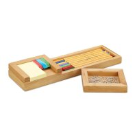 relaxdays Schreibtisch-Organizer braun Bambus 3 Fächer 31,0 x 9,0 x 2,0 cm  ( 10024617_0 )