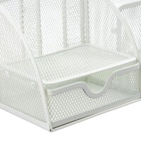 relaxdays Schreibtisch-Organizer weiß Metall 6 Fächer 28,0 x 14,0 x 13,0 cm