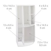 relaxdays Schreibtisch-Organizer weiß Metall 6 Fächer 28,0 x 14,0 x 13,0 cm