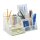 relaxdays Schreibtisch-Organizer weiß Metall 6 Fächer 28,0 x 14,0 x 13,0 cm