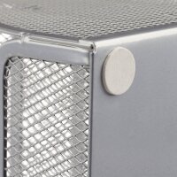 relaxdays Schreibtisch-Organizer silber Metall 6 Fächer 27,5 x 14,0 x 12,5 cm