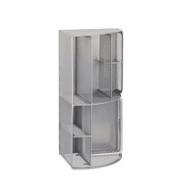 relaxdays Schreibtisch-Organizer silber Metall 6 Fächer 27,5 x 14,0 x 12,5 cm