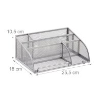 relaxdays Schreibtisch-Organizer silber Metall 5...