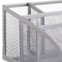 relaxdays Schreibtisch-Organizer silber Metall 5 Fächer 25,5 x 18,0 x 10,5 cm