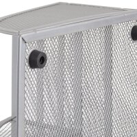 relaxdays Schreibtisch-Organizer silber Metall 5 Fächer 25,5 x 18,0 x 10,5 cm