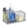 relaxdays Schreibtisch-Organizer silber Metall 3 Fächer 18,5 x 9,5 x 10,0 cm