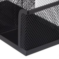 relaxdays Schreibtisch-Organizer schwarz Metall 3 Fächer 18,5 x 9,5 x 10,0 cm