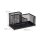 relaxdays Schreibtisch-Organizer schwarz Metall 3 Fächer 18,5 x 9,5 x 10,0 cm