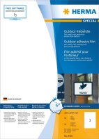 HERMA Folien-Kraftklebe-Etiketten 9501 weiß 210,0 x 297,0 mm, 50 Blatt