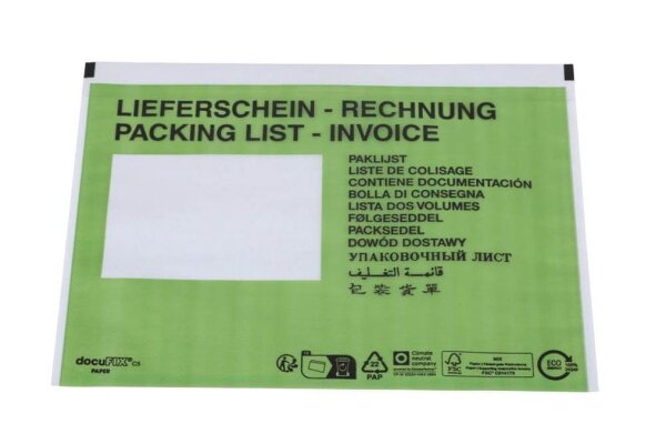 docuFIX® PAPER Lieferscheintaschen Papier DIN C5 1.000 St.