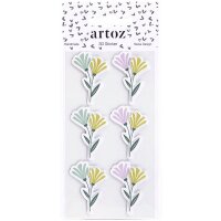 artoz Aufkleber 3D Blumen, 6 St.