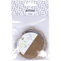artoz Geschenkanhänger braun, weiß Hangtag Set...