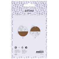 artoz Geschenkanhänger braun, weiß Hangtag Set kraft Ø 6,5 cm, 6 St.
