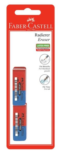 FABER-CASTELL Radiergummis rot/blau, 1 St.