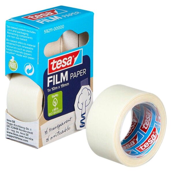 tesa PAPER Klebefilm transparent 19,0 mm x 10,0 m 1 St.