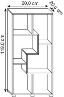 VCM my home Bücherregal Blina honig-eiche 60,0 x 20,0 x 119,0 cm, 1 St.