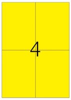 HERMA wetterfeste Folienetiketten 8032 gelb 105,0 x 148,0 mm, 25 Blatt