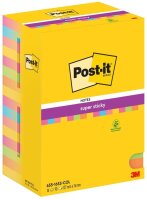 Post-it® Super Sticky Notes Carnival Haftnotizen extrastark farbsortiert, 16 Blöcke