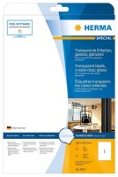 HERMA Folienetiketten 8020 transparent 210,0 x 297,0 mm, 25 Blatt