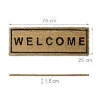 relaxdays Kokosmatte Welcome braun 25,0 x 75,0 cm  ( 10016749_0 )