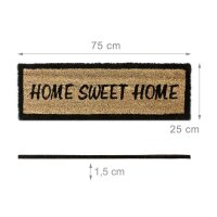 relaxdays Kokosmatte HOME SWEET HOME braun 25,0 x 75,0 cm