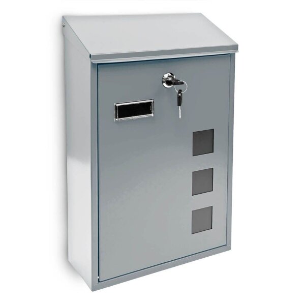 relaxdays Briefkasten 10017417_55 silber