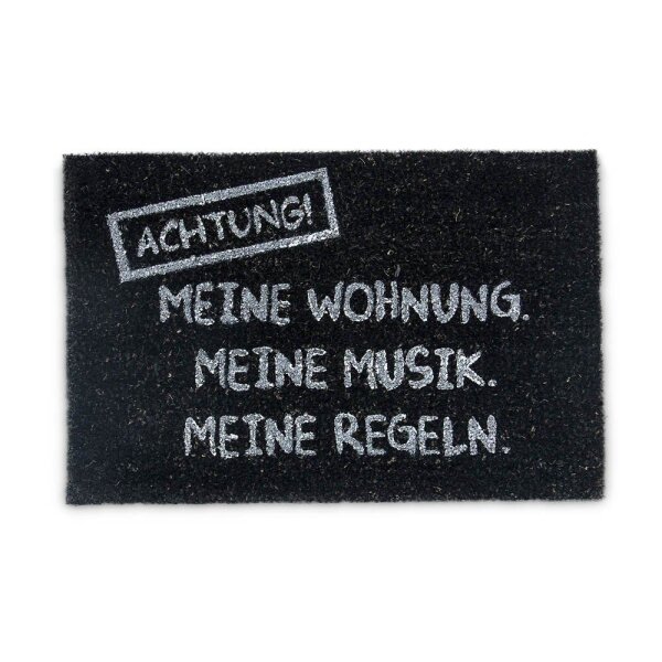 relaxdays Kokosmatte Meine Wohnung schwarz 40,0 x 60,0 cm  ( 10019014_0 )