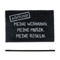 relaxdays Kokosmatte Meine Wohnung schwarz 40,0 x 60,0 cm  ( 10019014_0 )