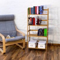 relaxdays Bücherregal Bambus braun 57,0 x 31,0 x 120,0 cm, 1 St.