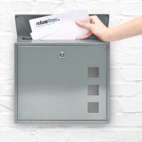 relaxdays Briefkasten 10017419_55 silber