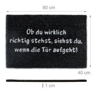 relaxdays Kokosmatte schwarz 40,0 x 60,0 cm