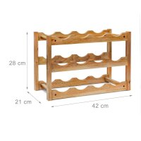 relaxdays Weinregal braun 42,0 x 21,0 x 28,0 cm, 1 St.