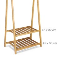 relaxdays Kleiderständer braun Holz 60,0 x 150,0 cm, 1 St.