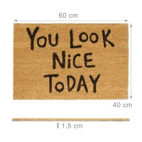 relaxdays Kokosmatte YOU LOOK NICE braun 40,0 x 60,0 cm